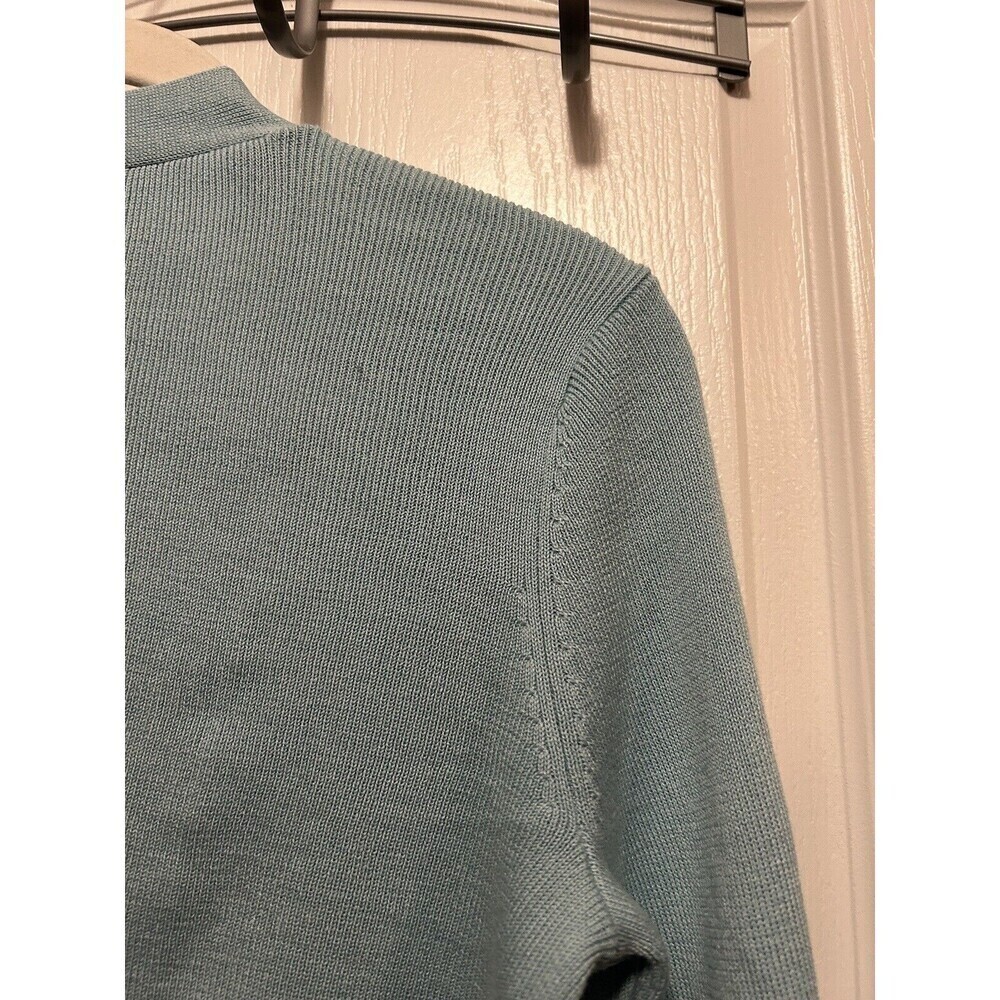 Talbots Open Cropped Cardigan Sweater Light Blue Women’s Small Scalloped Shrug - Picture 6 of 14
